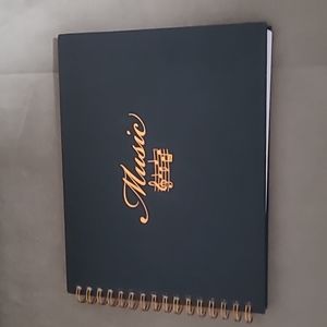 Piccadilly  Spiral - bound Music  Journal  black With Copper Details  Lined Book